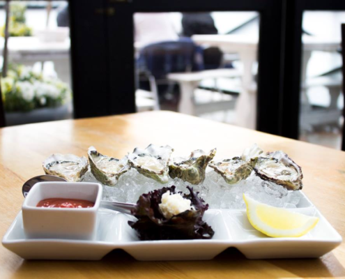 oysters on the halfshell at Finns in Victoria BC