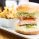 wild salmon filet burger at finns seafood restaurant